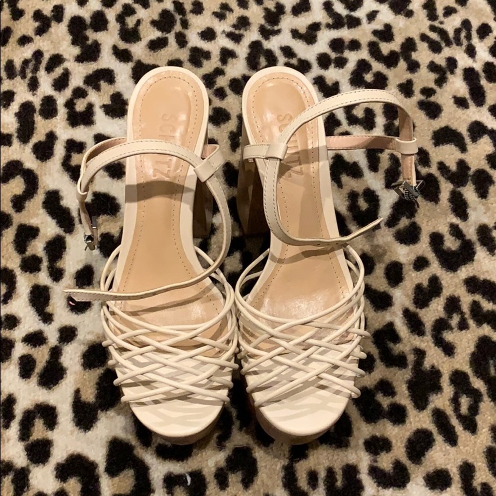 Schutz platform sandals , worn once!